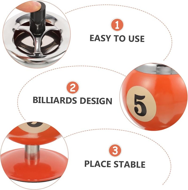 منفضة سجائر أوتوماتيكية مانعة للرياح بتصميم كرة البلياردو للمنزل والمكتب - Image 4